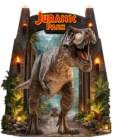 Dinosaur movie cutout