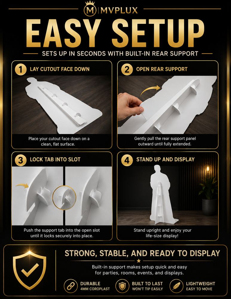Easy setup standee support