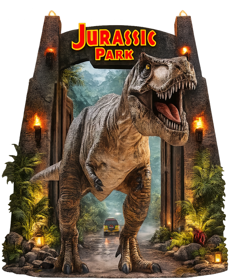 Dinosaur movie cutout